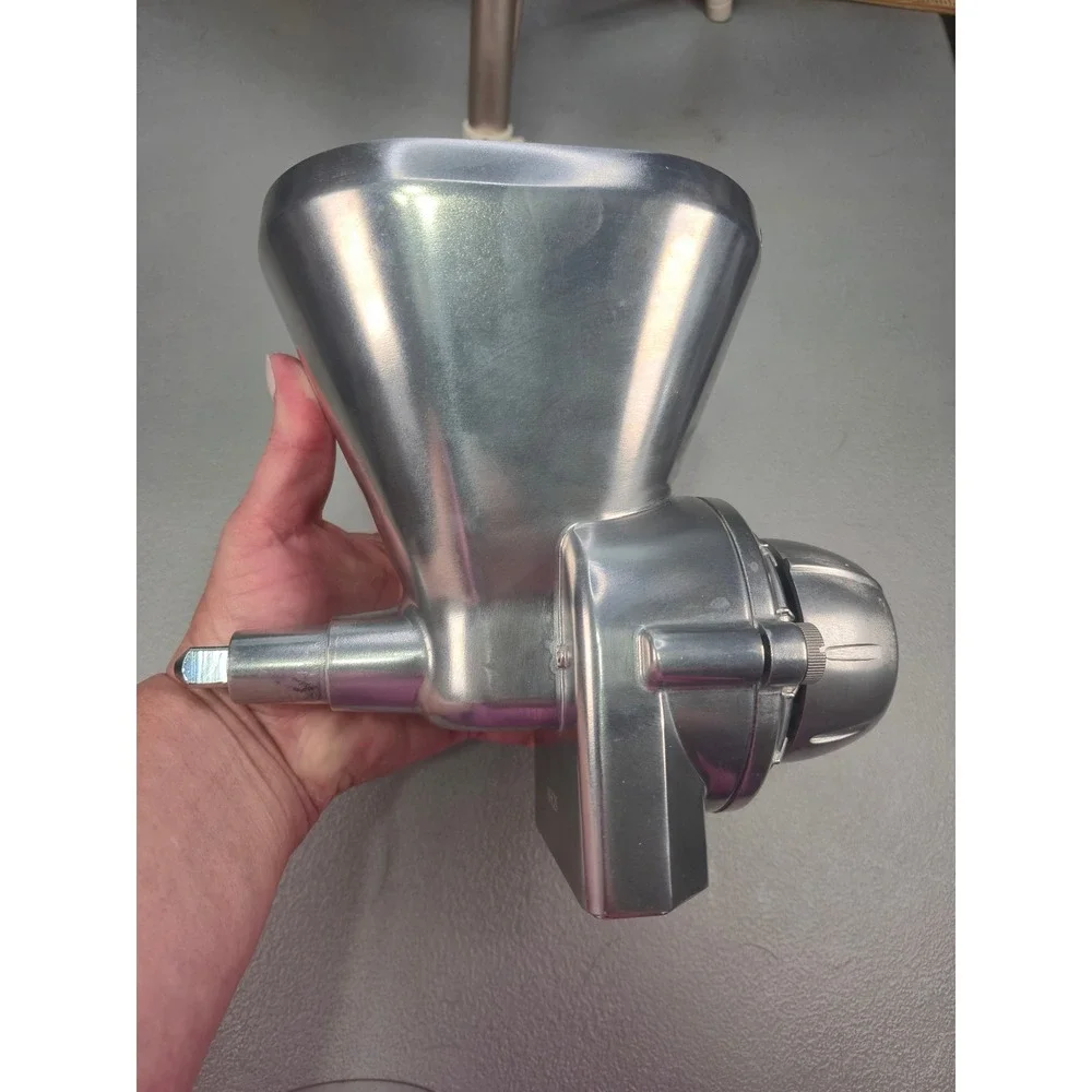 KitchenAid All Metal Grain Mill Stand Mixer Attachment WHC09 Silver Aluminum